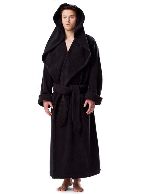 Men's Monk Style Full Length Long Terry Cotton Bathrobe