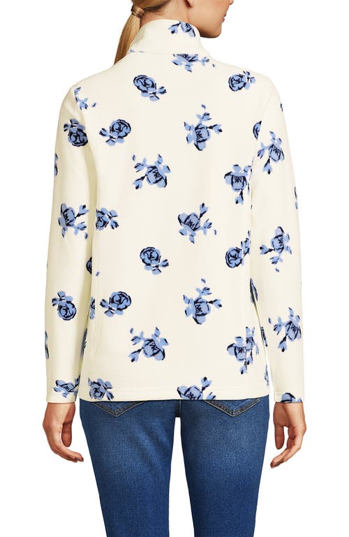 Lands' End Anyweather Fleece Quarter Zip Pullover In White