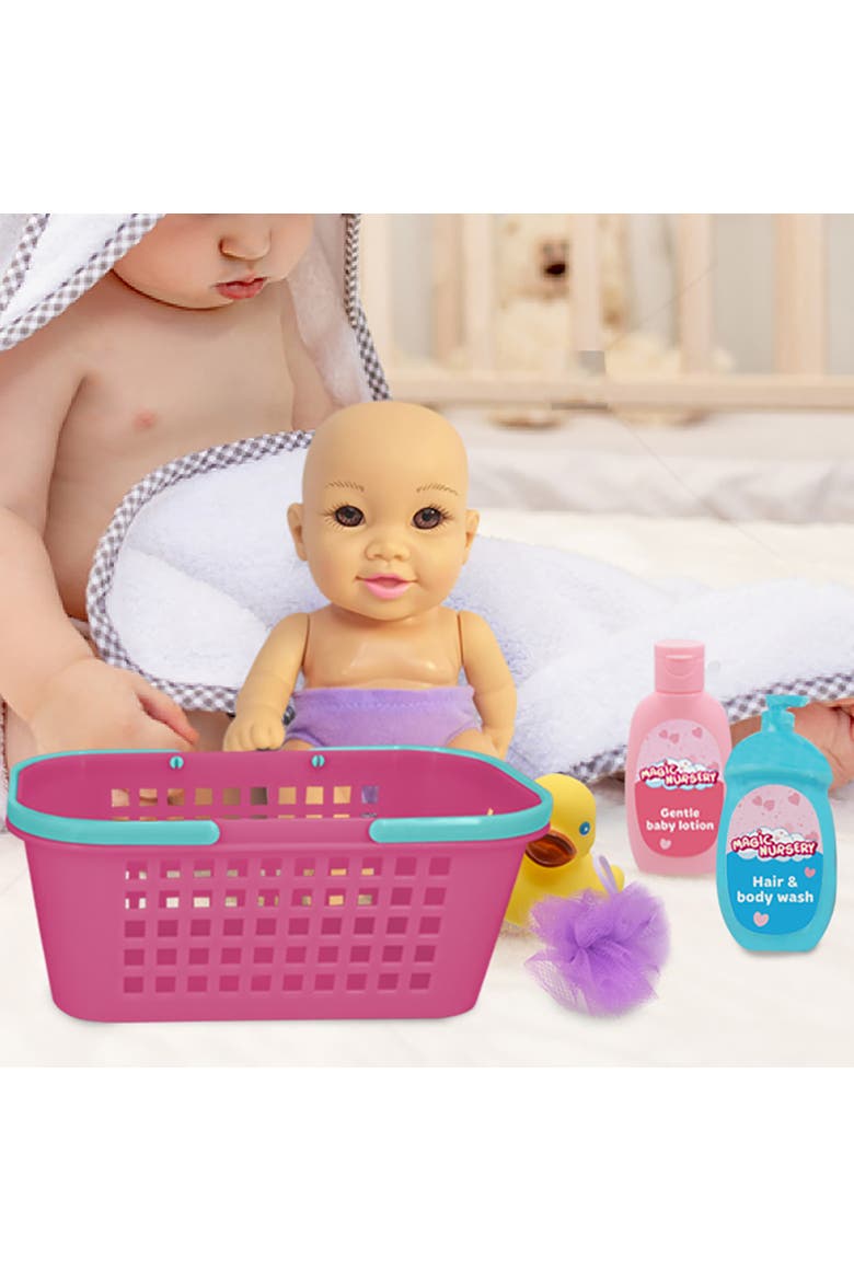 Bath Caddy 8" Baby Doll Playset Doll W/ Brown Eyes, Alternate, color, Multicolored