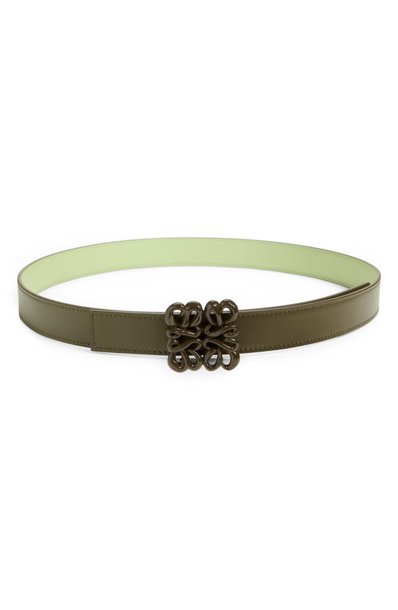 Loewe Inflated Anagram Leather Reversible Belt, Main, color, 