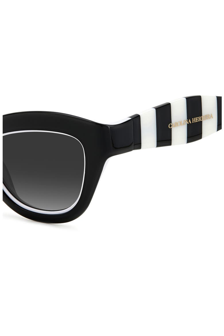 51mm Gradient Cat Eye Sunglasses, Alternate, color, BLACK WHITE / GREY SHADED