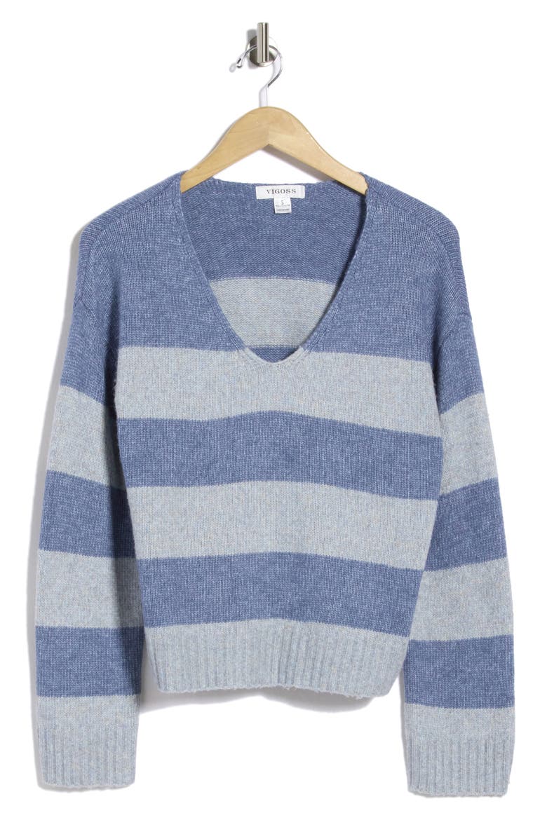 Stripe Rugby Shirt, Main, color, DENIM COMBO
