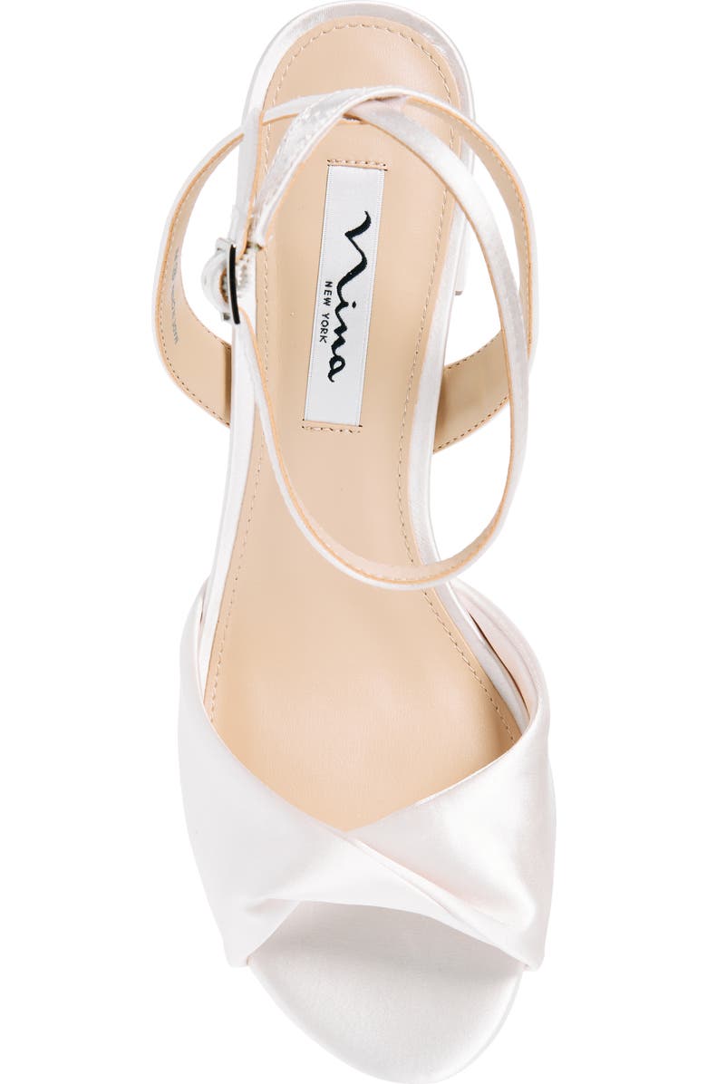 Nina Nigella Glitter Ankle Wrap Sandal, Alternate, color, Ivory