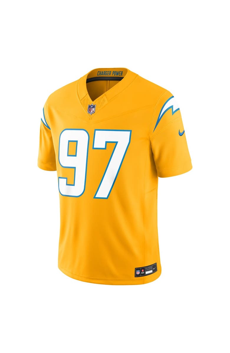 Nike Men's Nike Joey Bosa Gold Los Angeles Chargers Alternate Charger Power Vapor F.U.S.E. Limited Jersey, Alternate, color,