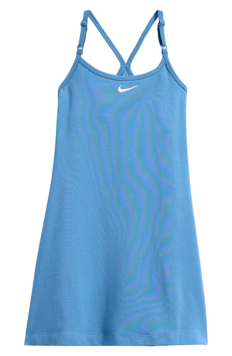 Nike Kids' Sportswear Stretch Racerback Dress, Main, color, Aegean Storm/ White