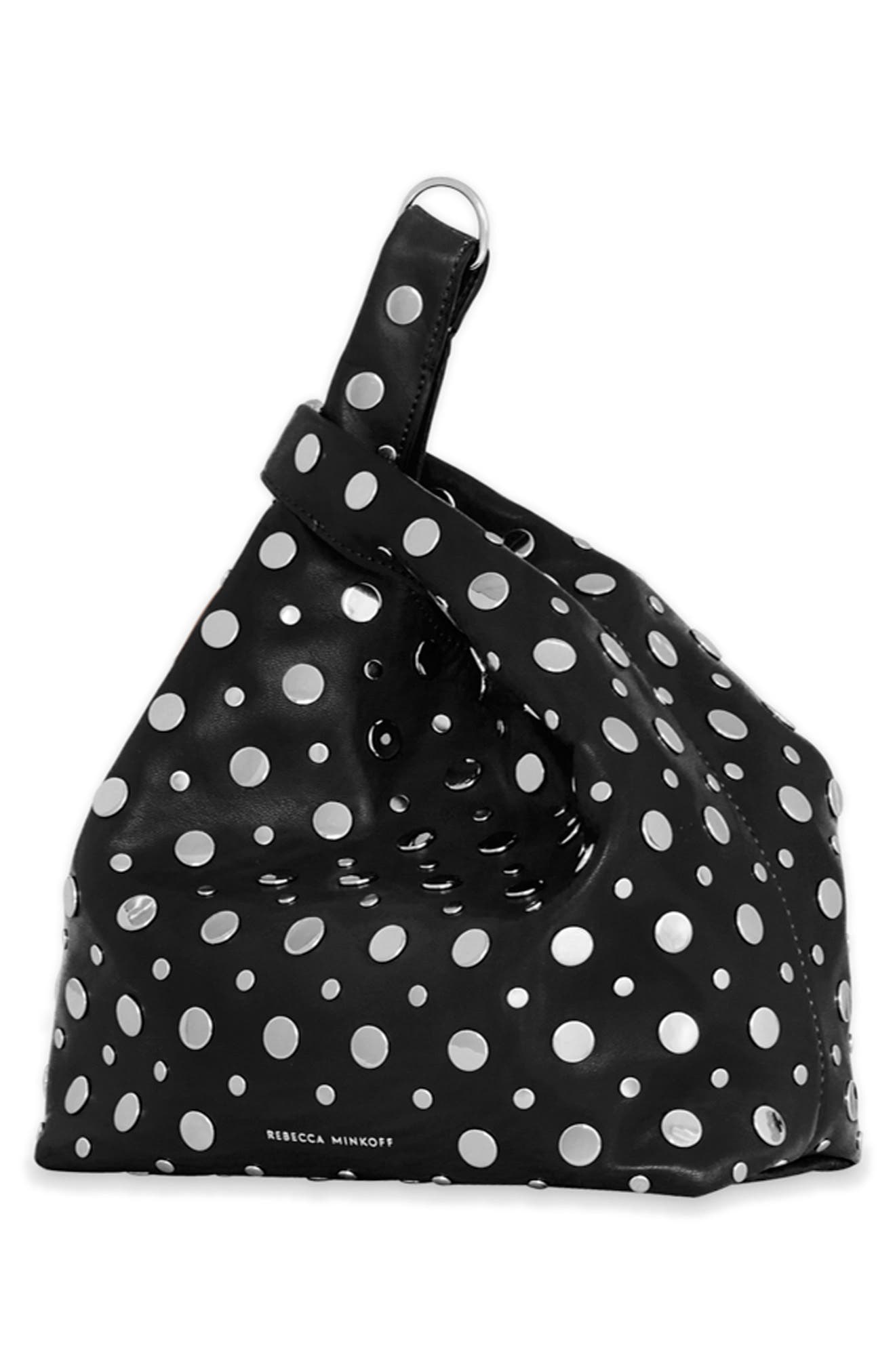 Rebecca Minkoff Ayla Studded Shopper Tote, Alternate, color, Black
