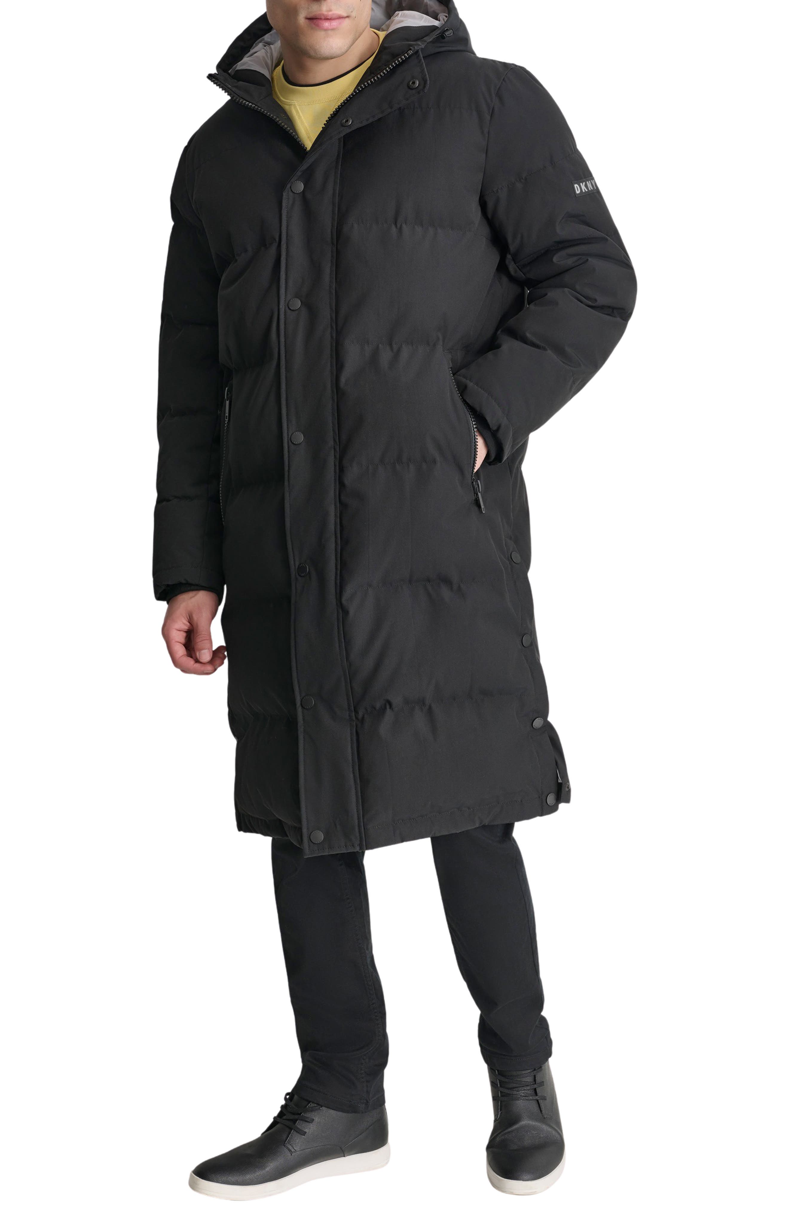 DKNY Zip Front Longline Puffer