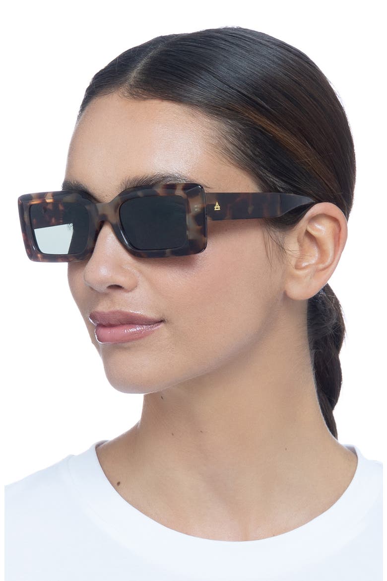 Parallax 50mm Rectangular Sunglasses, Alternate, color, DARK TORT