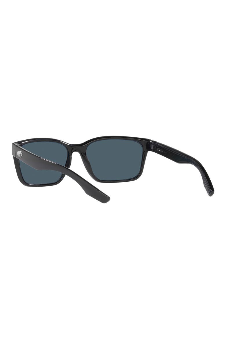 Palmas 57mm Polarized Rectangular Sunglasses, Alternate, color, BLACK