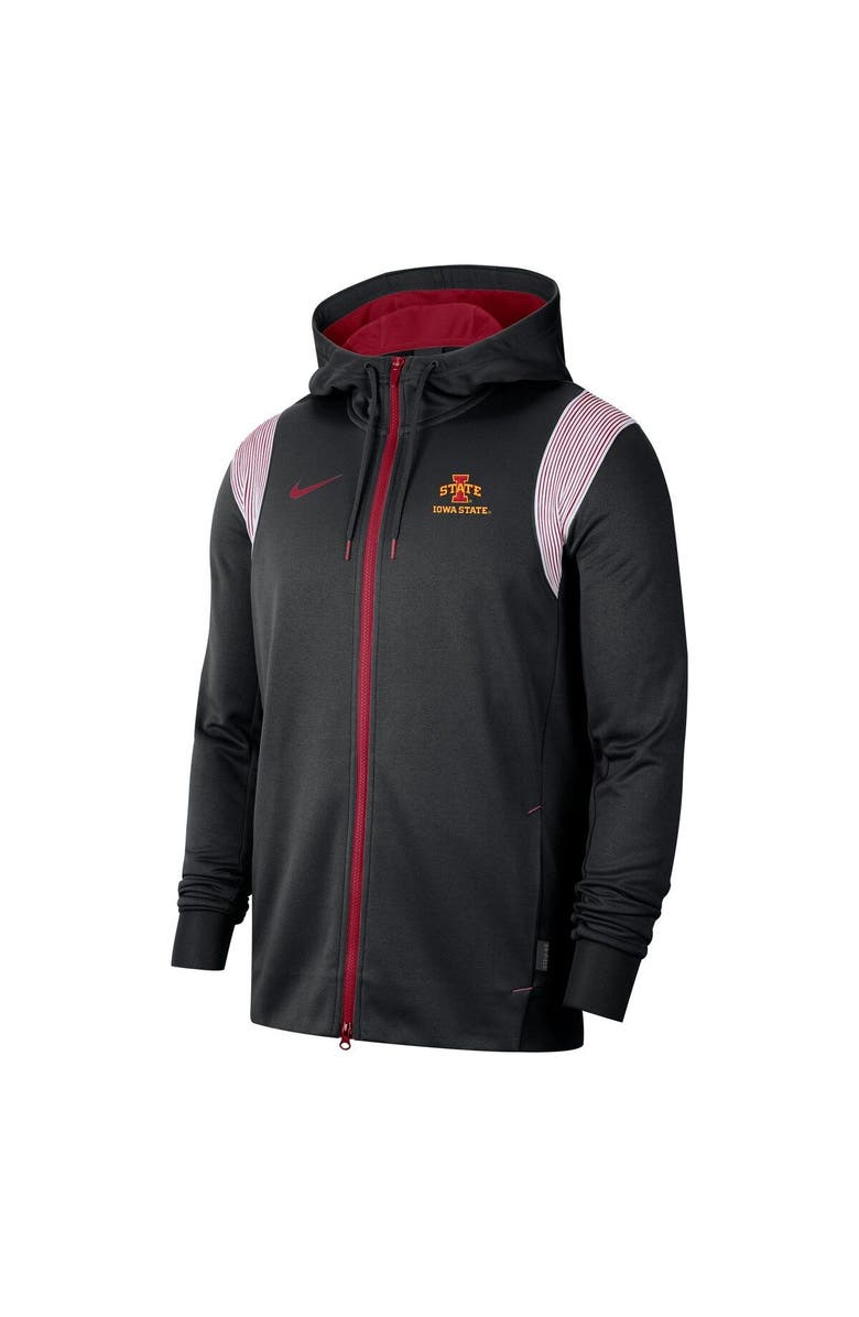 Nike Men's Nike Black Iowa State Cyclones Sideline Performance Full-Zip Hoodie, Alternate, color, Black