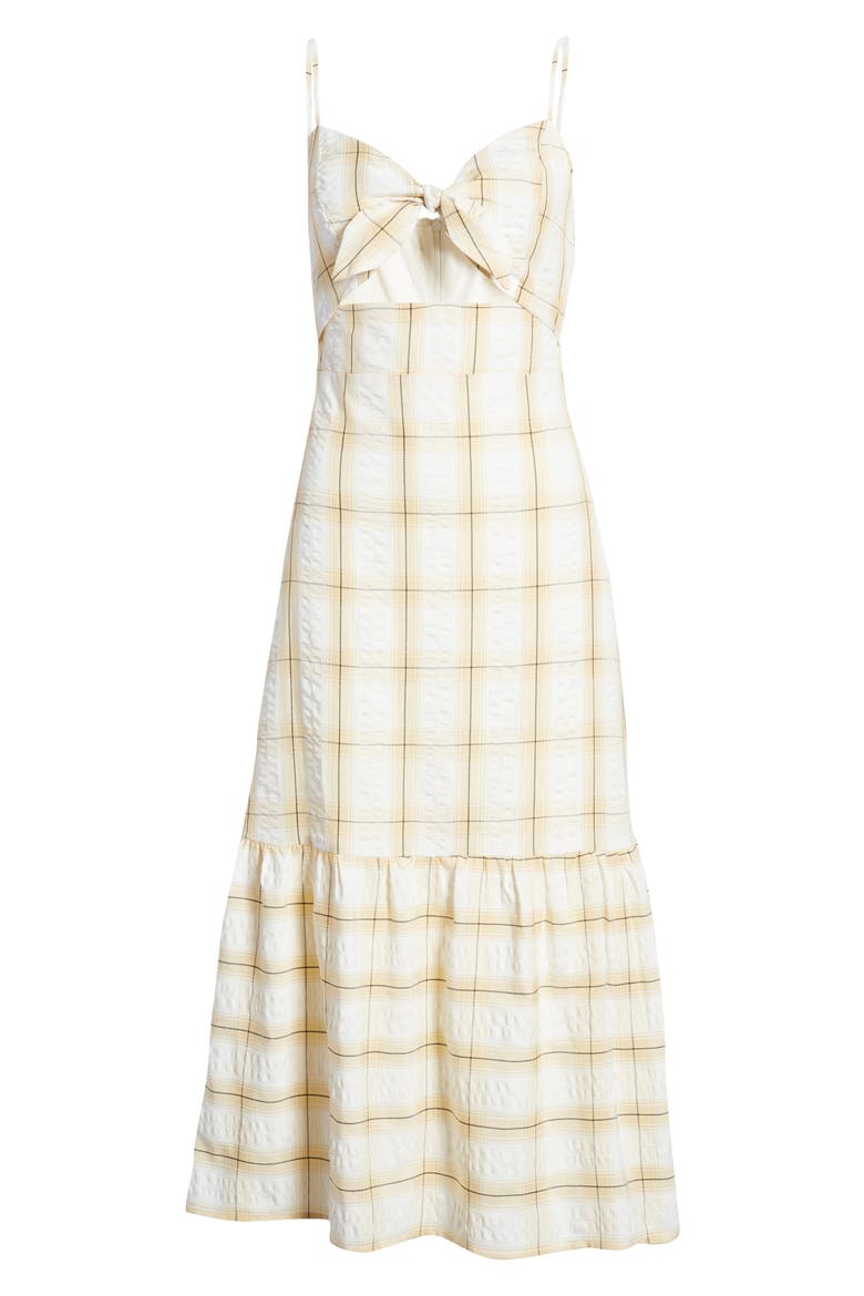 Check Print Maxi Dress, Main, color, YELLOW