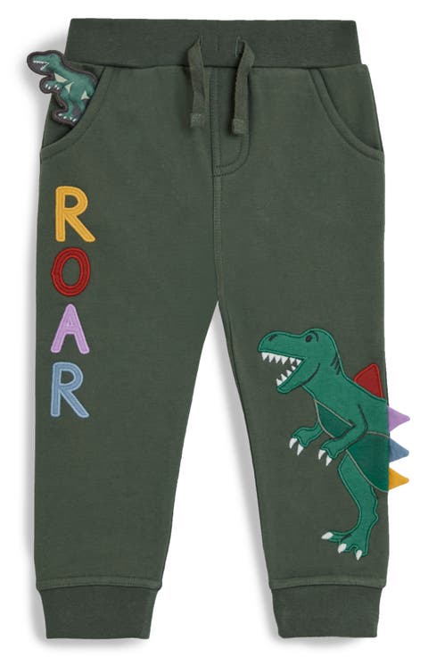 Kids' Roar Dinosaur Appliqué Cotton Joggers (Toddler & Little Kid)