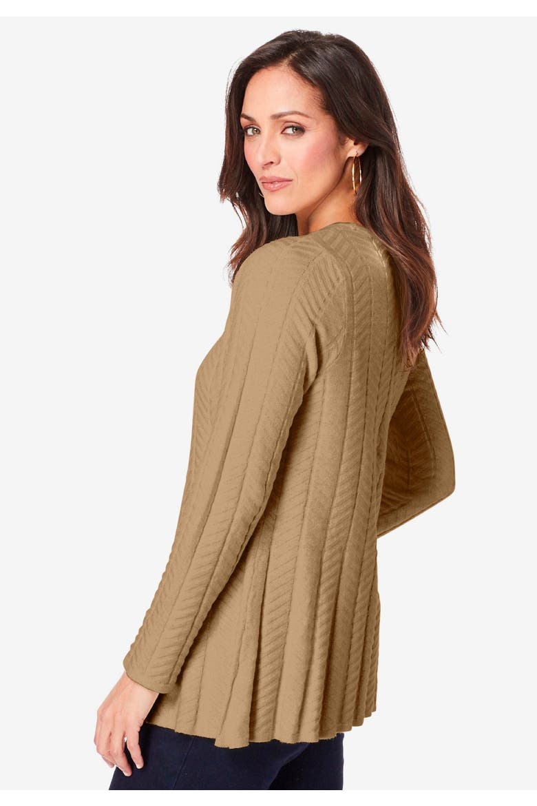 Chevron Fit & Flare Sweater, Alternate, color, DARK SAPPHIRE
