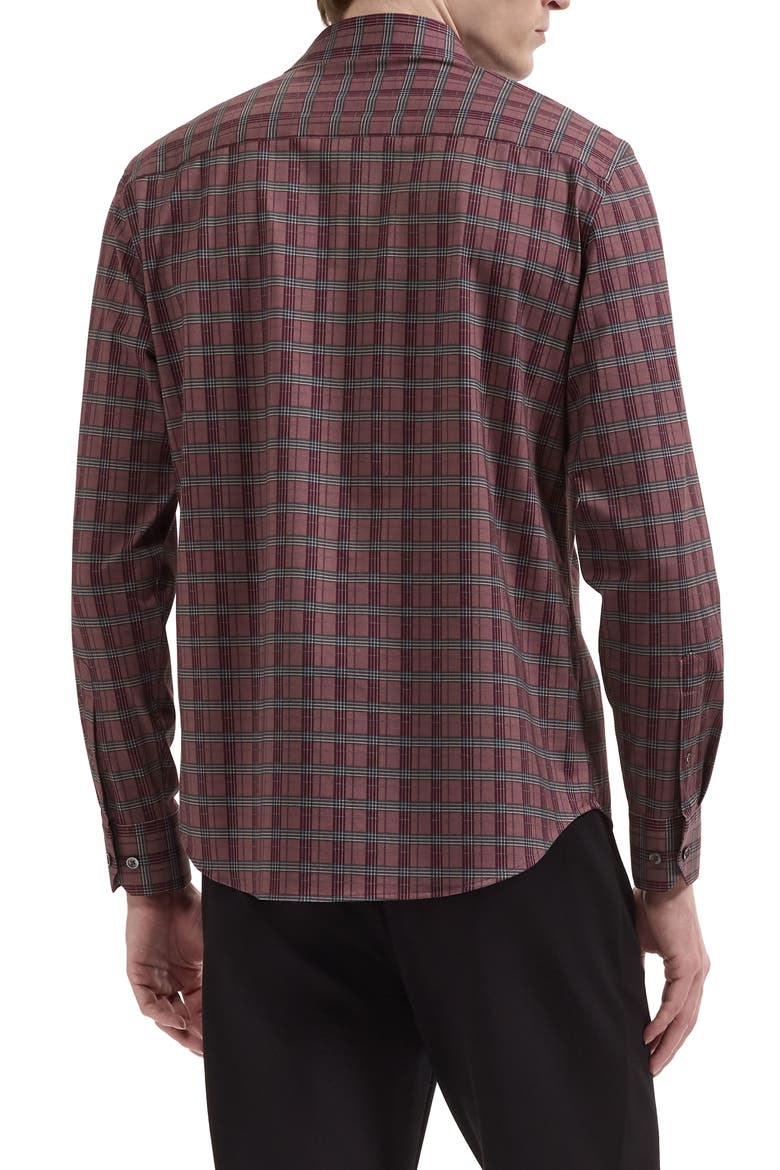 James OoohCotton Plaid Performance Shirt, Alternate, color, BURGUNDY