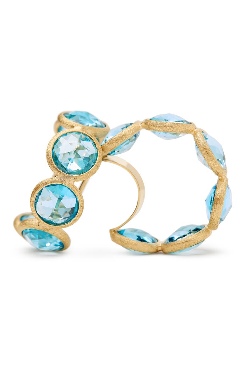 Jaipur Color Blue Topaz Hoop Earrings, Alternate, color, GOLD