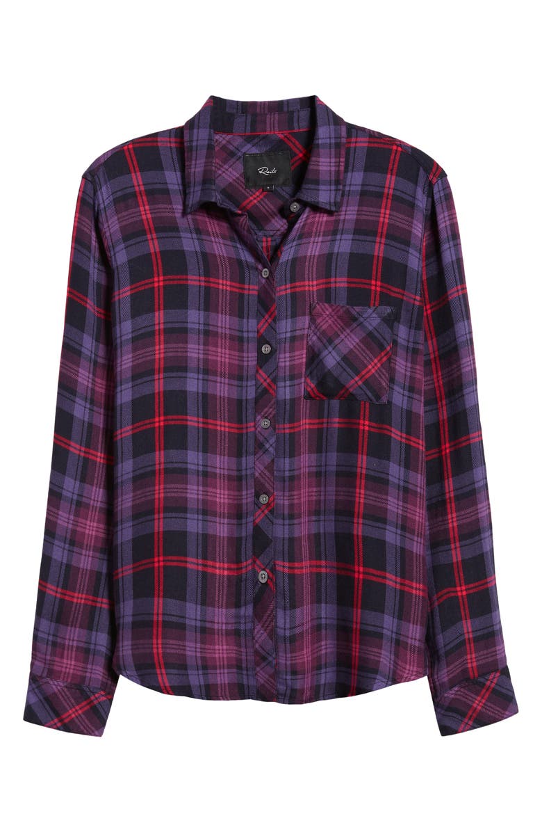 Rails Hunter Plaid Button-Up Shirt, Alternate, color, Aubergine Magenta