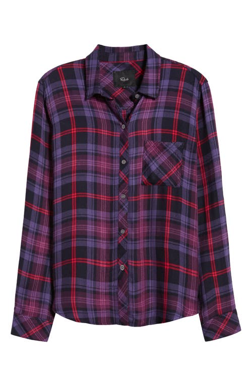 Rails Hunter Plaid Button-up Shirt In Aubergine Magenta