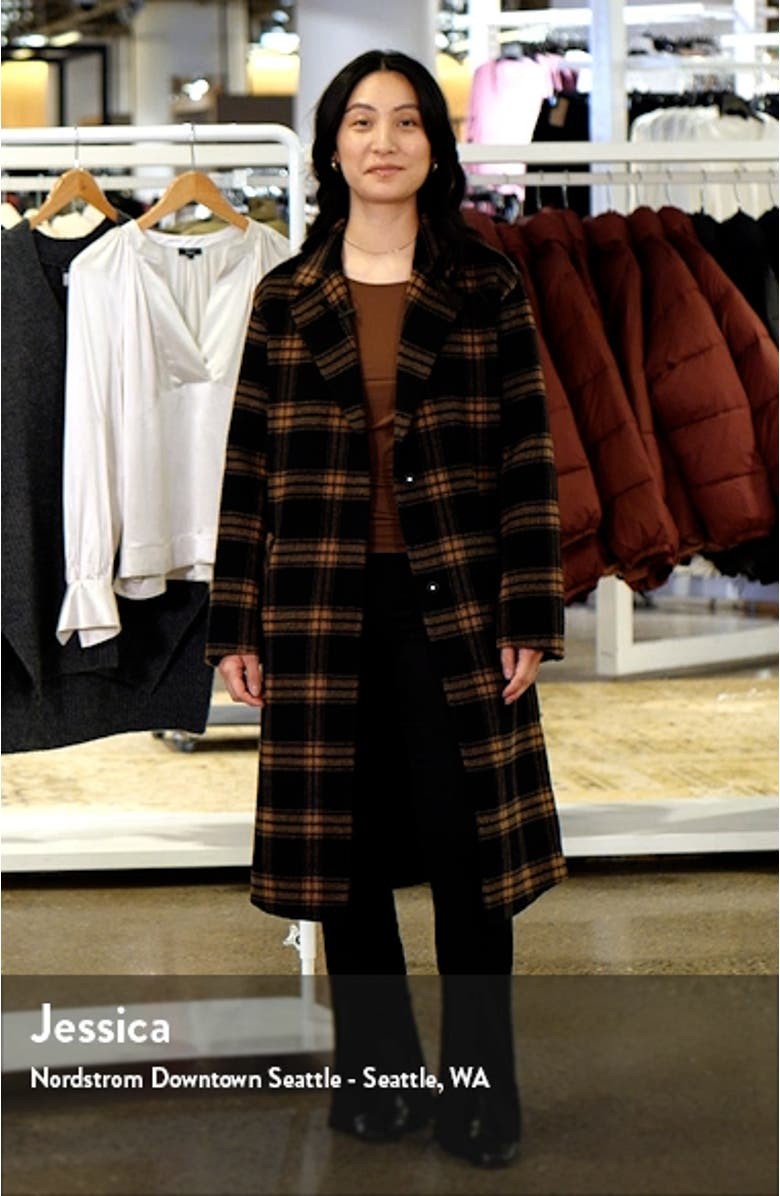 Lore Plaid Wool Blend Coat, sales video thumbnail