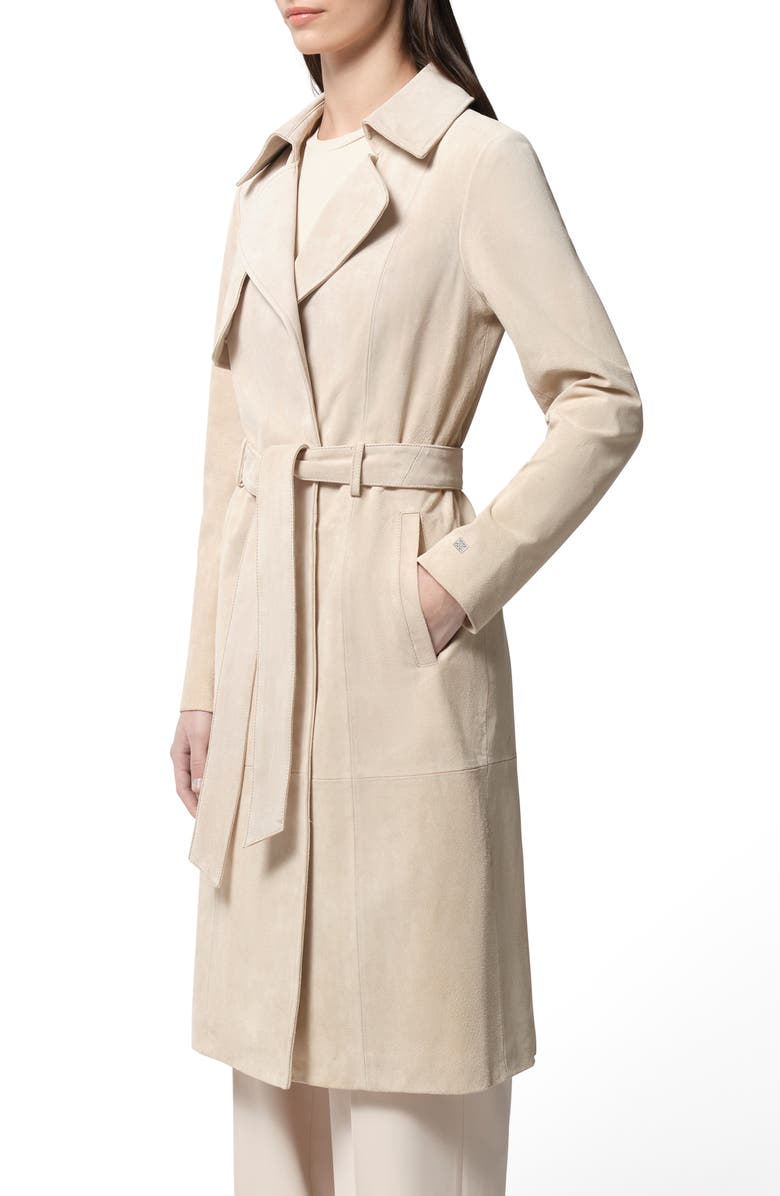 Soia & Kyo Alexis Genuine Suede Trench Coat, Alternate, color, Mist
