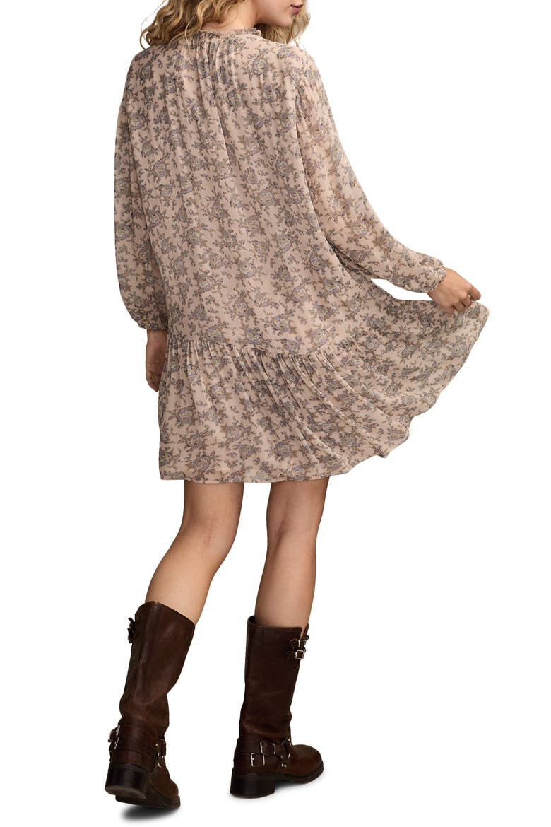 Floral Long Sleeve Dress, Alternate, color, LILAC FLORAL