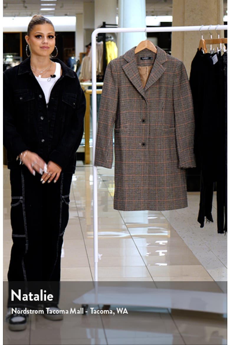 Houndstooth Check Wool Blend Coat video
