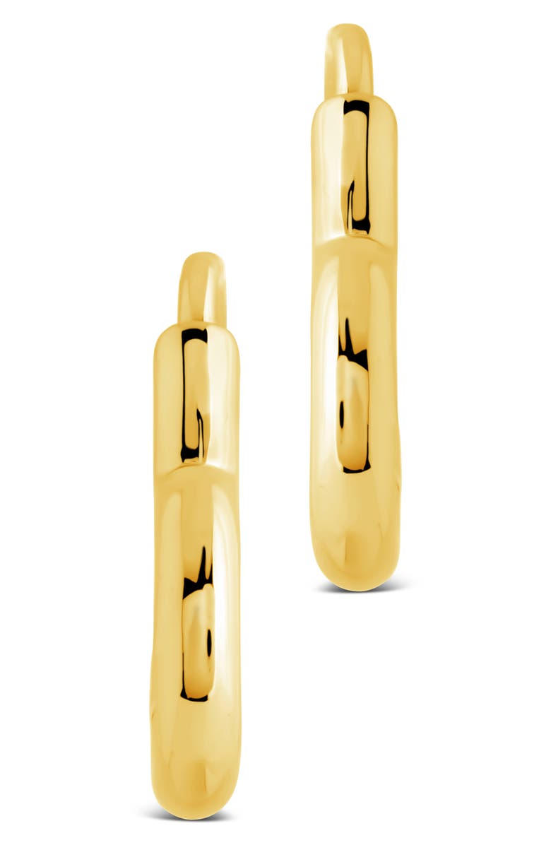 Sterling Forever Elle Heart Hoop Earrings, Alternate, color, Gold