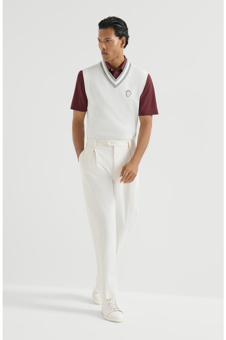 Trousers with tee holder, Alternate, color, White