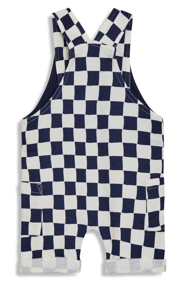 JOJO MAMAN BEBE Checkerboard Cotton Shirt & Overalls Set, Alternate, color, Navy