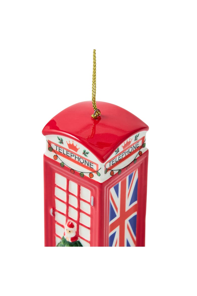 Christmas Tree British Phone Box Ornament, Alternate, color, Multi