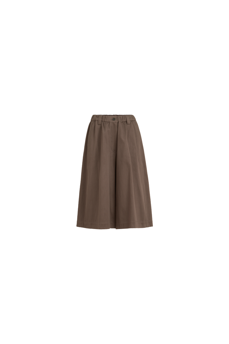 Couture cotton gabardine long Bermuda shorts with monili, Alternate, color, Pine Cone Brown