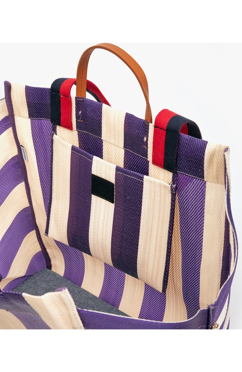 Clare V. Stripe Beach Tote, Alternate, color,