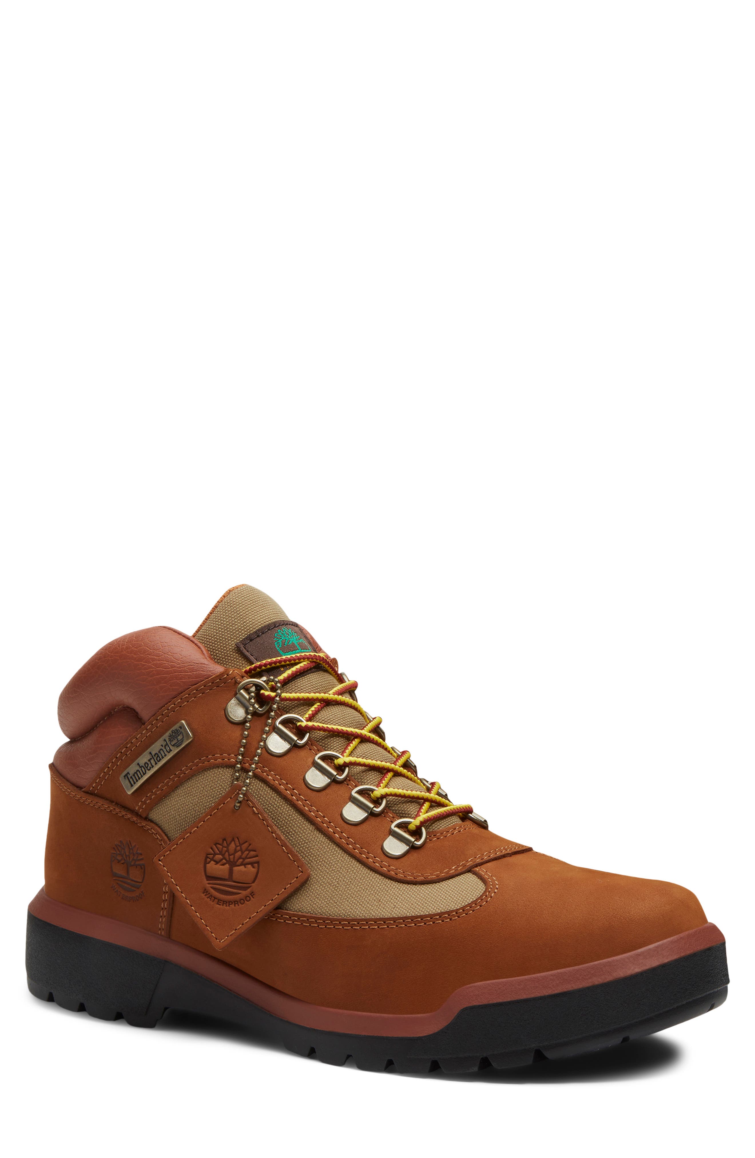 Field Waterproof Leather Boot, Main, color, MEDIUM BROWN NUBUCK