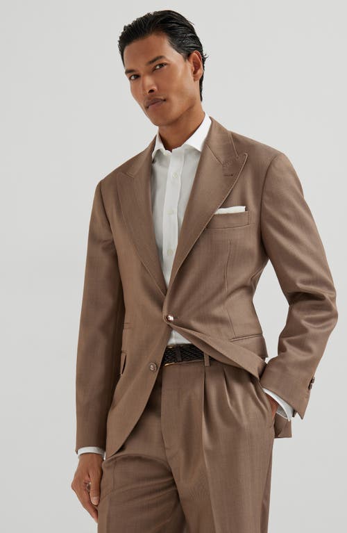 Brunello Cucinelli Blazer With Large Peak Lapel In Brown