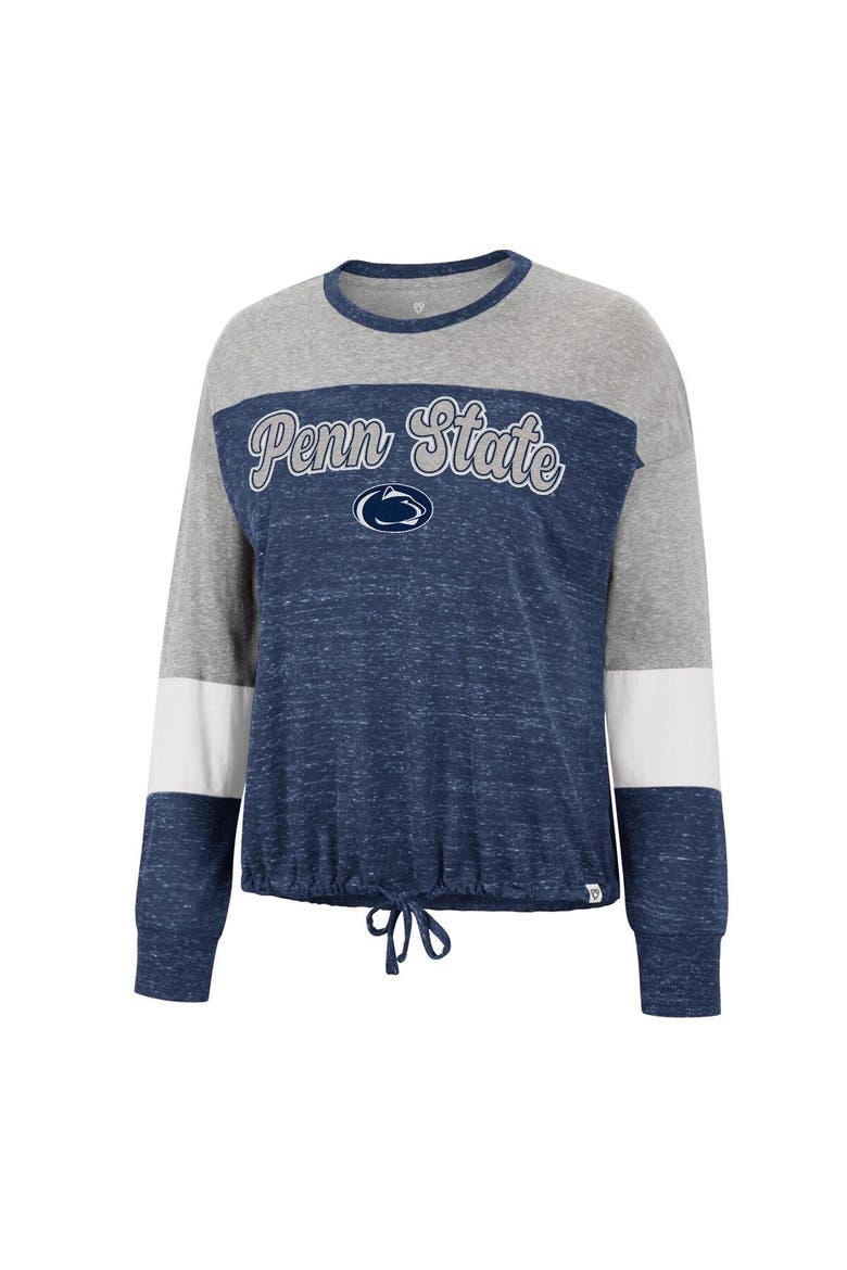 Women's Colosseum Navy Penn State Nittany Lions Joanna Tie Front Long Sleeve T-Shirt, Alternate, color, Navy