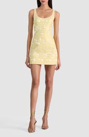 Alice + Olivia Metallic Floral Jacquard Minidress