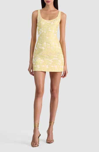 Metallic Floral Jacquard Minidress