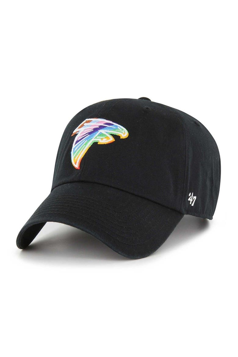 Men's '47 Black Atlanta Falcons Team Pride Clean Up Adjustable Hat, Main, color, Black