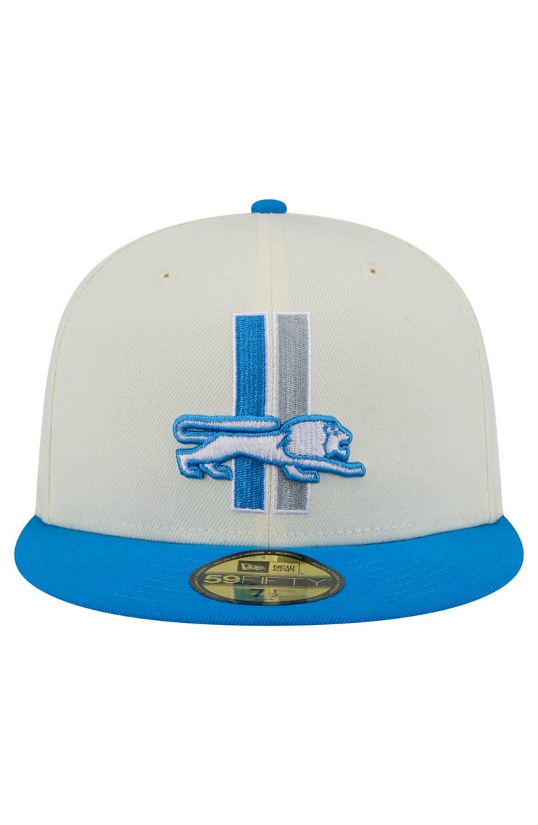 New Era Men's New Era Cream/Blue Detroit Lions Main 59FIFTY Fitted Hat, Alternate, color, Cream