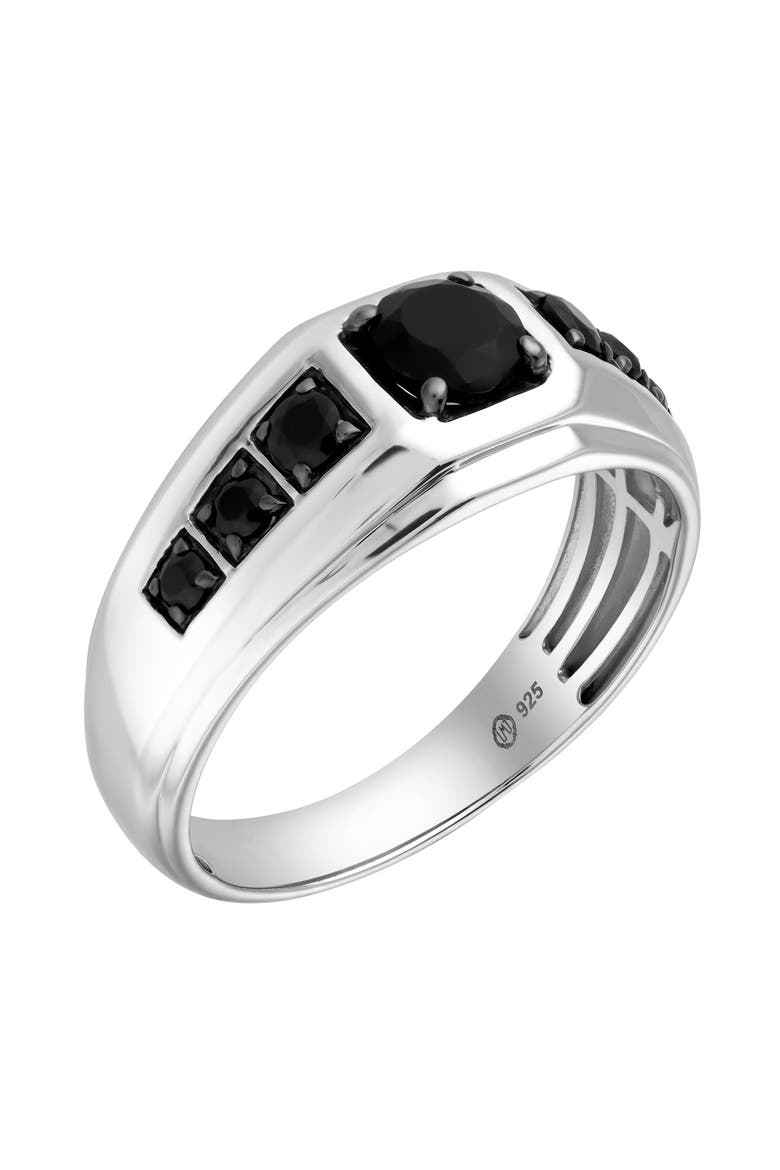 Kairo 0.85CT Bezel Black Spinel Ring 925 Silver, Alternate, color, Sterling Silver