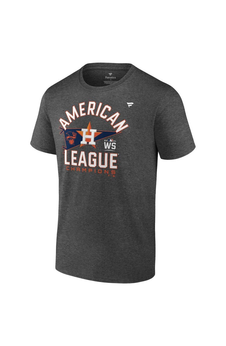FANATICS Men's Fanatics Branded Heathered Charcoal Houston Astros 2021 American League Champions Locker Room T-Shirt, Alternate, color, 