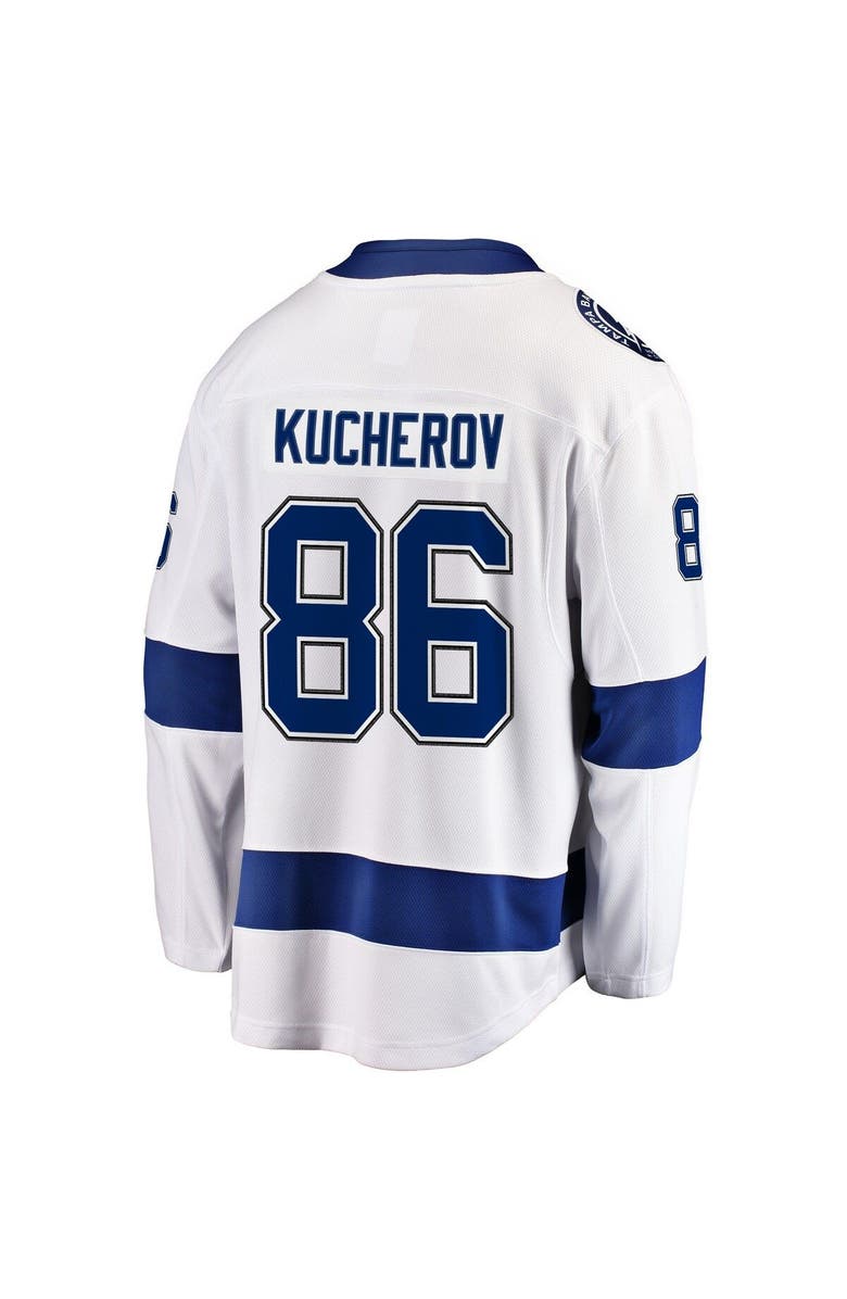 FANATICS Men's Fanatics Nikita Kucherov White Tampa Bay Lightning Away Premier Breakaway Player Jersey, Alternate, color, 