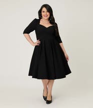 Unique Vintage Plus Size Sweetheart Swing Dress
