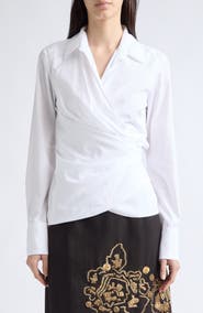 Dries Van Noten Cadea Wrap Cotton Shirt