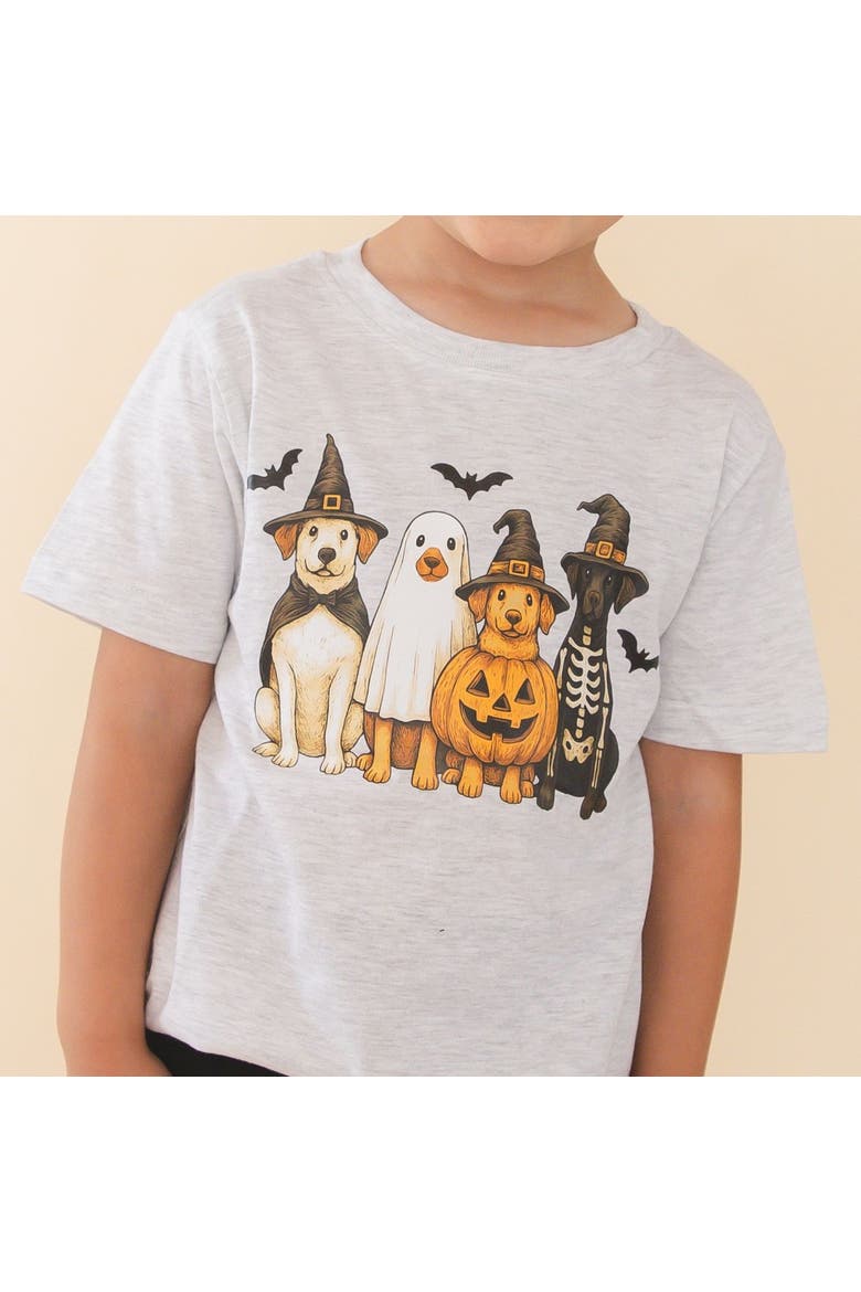 Halloween Puppies Short Sleeve T-Shirt, Alternate, color, Ash