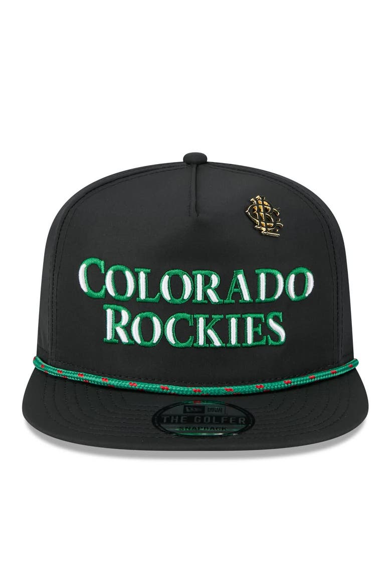 Men's New Era  Black Colorado Rockies 2025 Big League Chew Golfer Snapback Hat, Alternate, color, Black