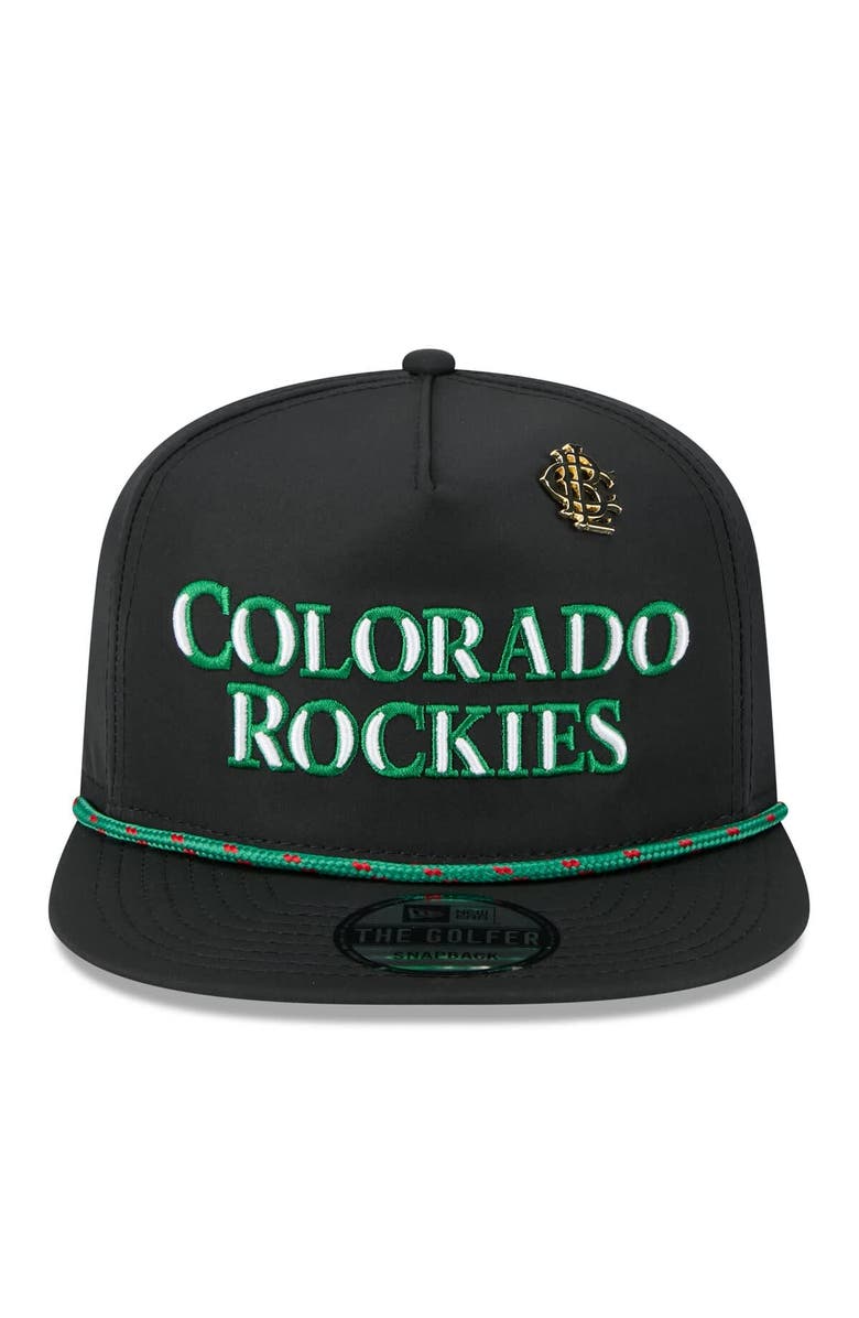 New Era Men's New Era  Black Colorado Rockies 2025 Big League Chew Golfer Snapback Hat, Alternate, color, Black