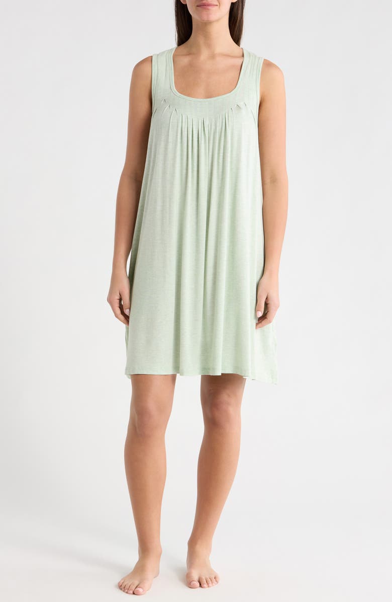 Papinelle Kate Sleeveless Pleated Front Nightgown, Main, color, Soft Mint