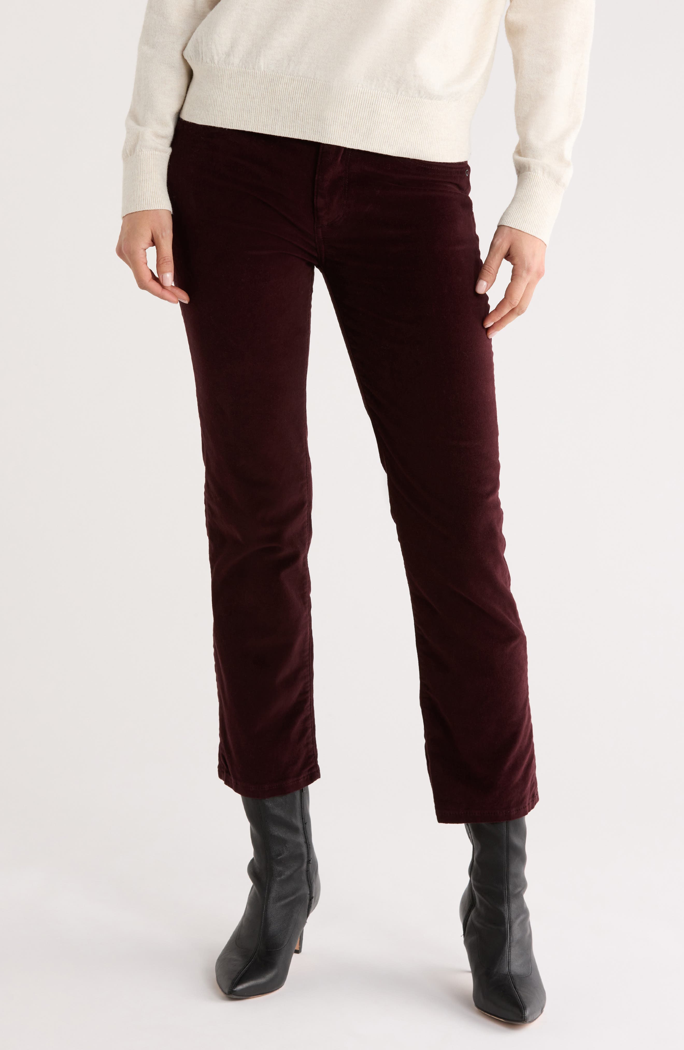 DL1961 Mara Mid Rise Ankle Straight Leg Velvet Jeans