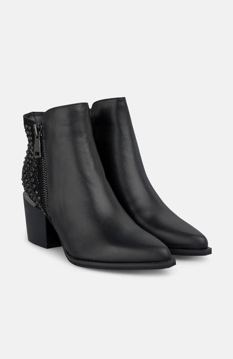 Heeled Bootie  Rhinestone Studs