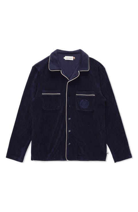 Smokey Terry Long Sleeve Button-Up Shirt